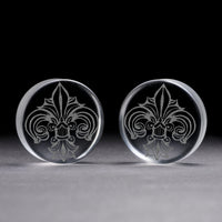 Plug / Gauge Fleur De Lis Lilly - Verre transparent | Face plate double évasé