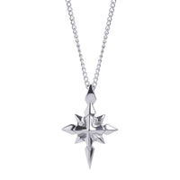 Collier pendentif croix étoile à pointes en argent