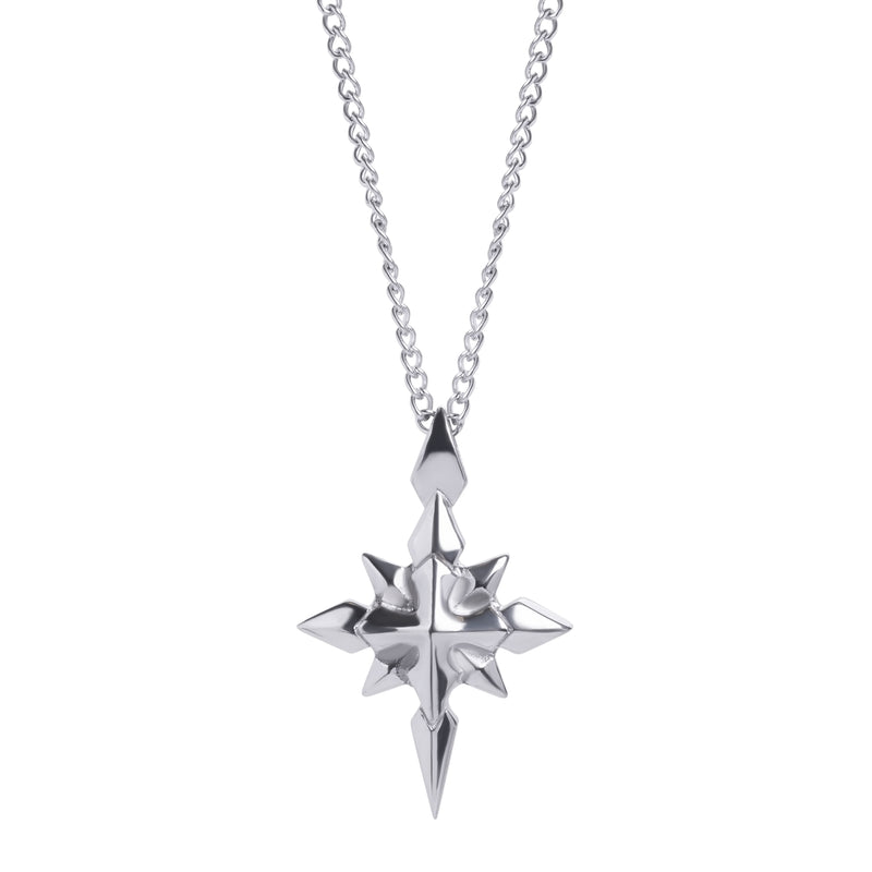 Collier pendentif croix étoile à pointes en argent