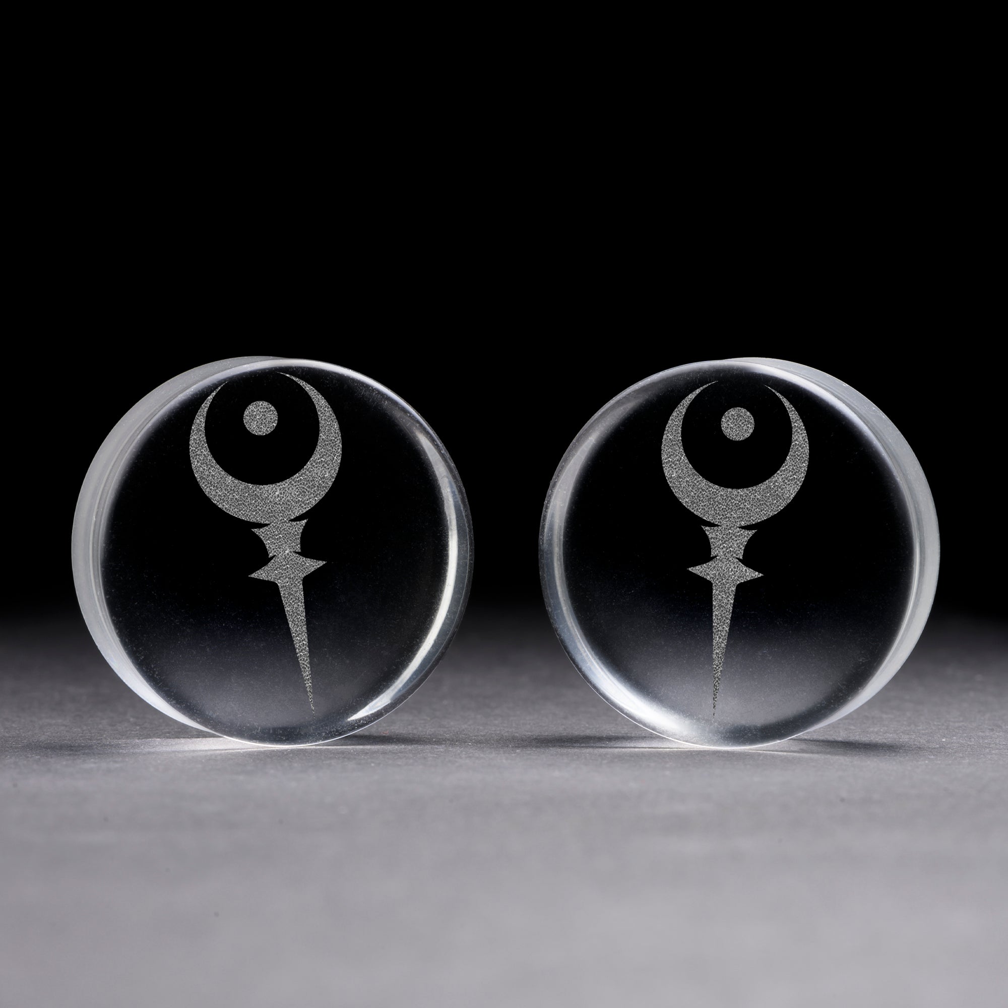 Linienmandala Zier Tattoo Plug / gauge - Saba Wood | Konvexe Doppelaufgeweitet