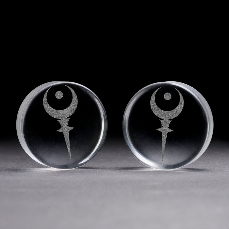 Plug / Gauge Sigil Of Hades - Verre transparent | Face plate double évasé