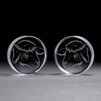 Plug / Gauge Agneau sacrificiel - Verre transparent | Face plate double évasé