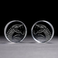 Plug / Gauge Morsure de serpent - Verre transparent | Face plate double évasé