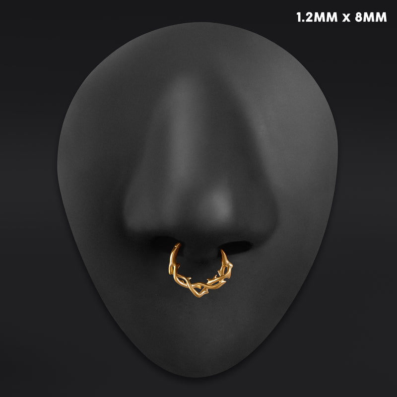 Septum-Clicker, Gold, Gedrehte Dornen, ASTM F136 Titan