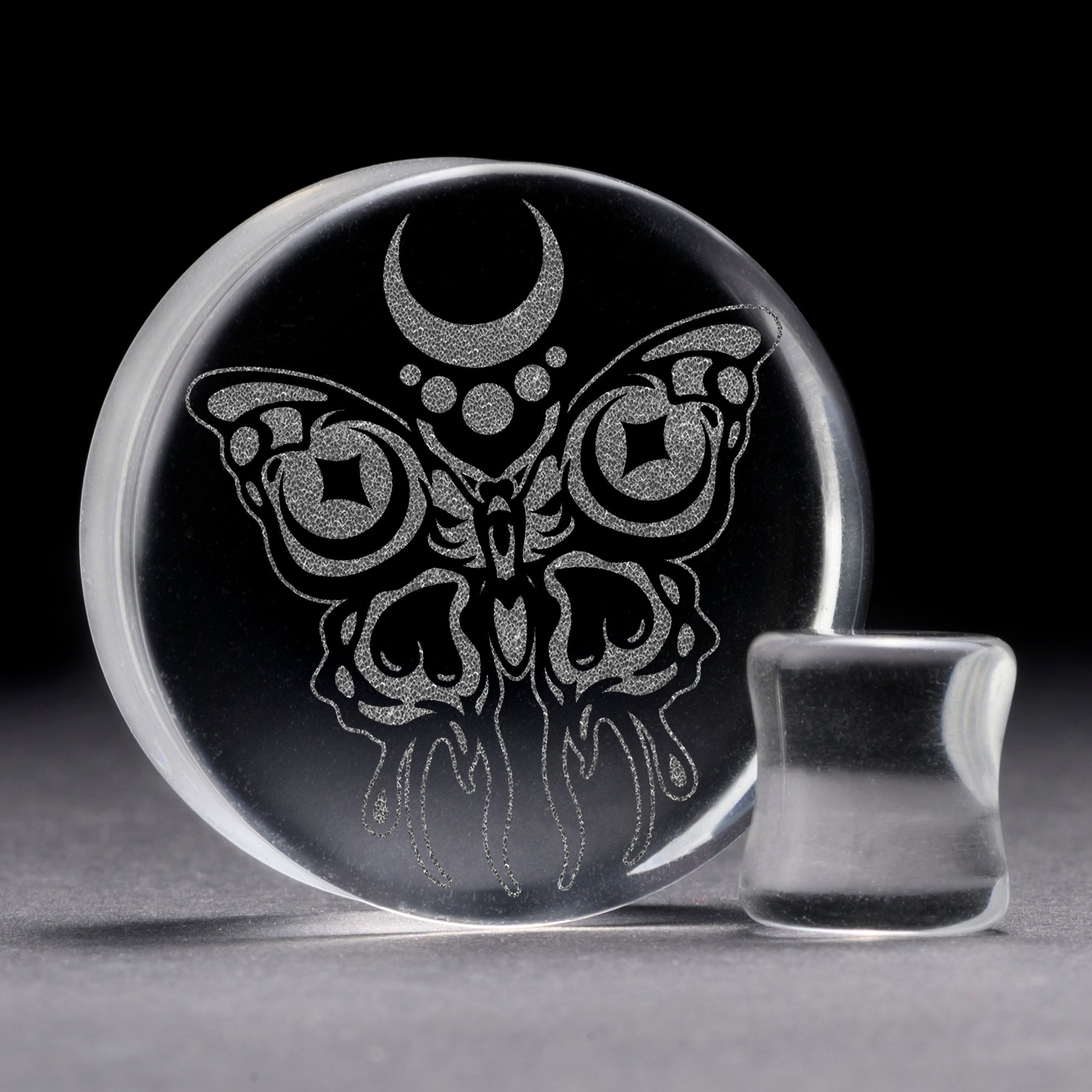 Butterfly Plug / Gauge - Clear Glass | Flat Faced Double Flare