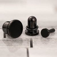 Black Steel Single Flare Ear Stretching Plug / Gauge