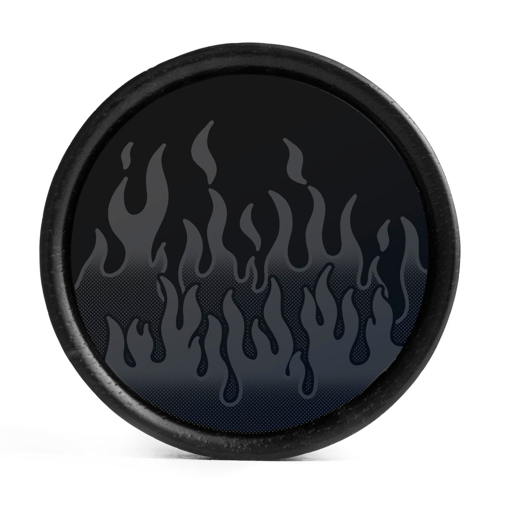 
90er Retro Flames Plug / Dehnstab - Schwarzes Inlay Ebenholz | Konvexe Doppelflare
