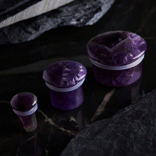 Amethyst Single Flare Stone Plug / Gauge