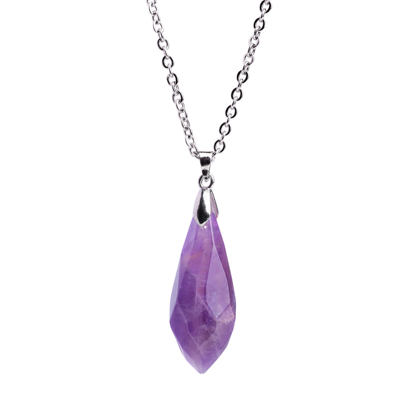 Collier baguette argent & améthyste