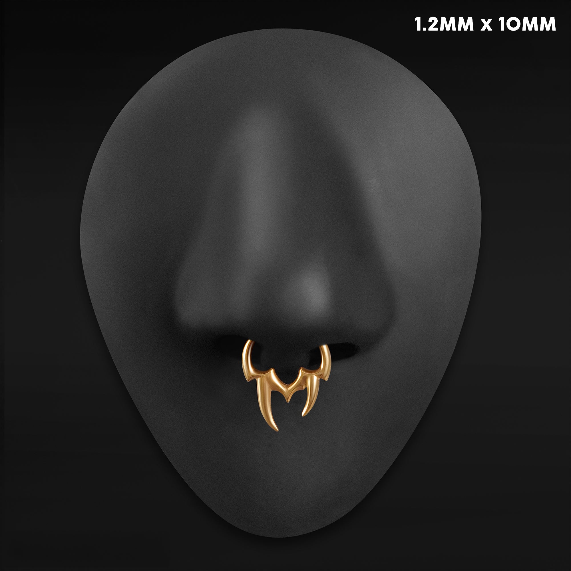 Septum Clicker, Gold, Asymmetrical Tribal Spike, ASTM F136 Titanium,