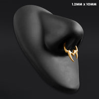 Clicker pour septum, doré, pointe tribale asymétrique, titane ASTM F136,