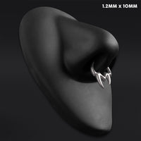 Septum Clicker, Silver, Asymmetrical Tribal Spike, ASTM F136 Titanium