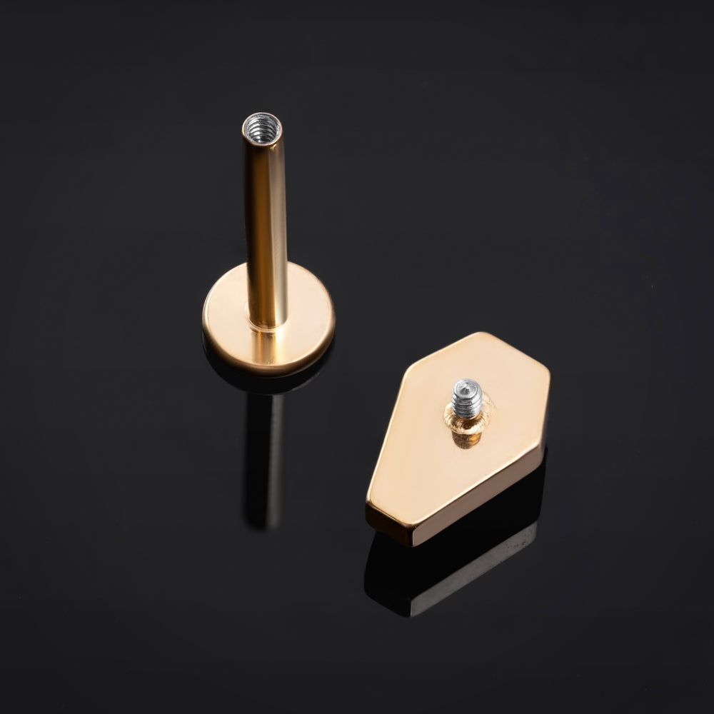 Titan-Labret-Ohrstecker mit Innengewinde, Stärke 1,2 mm, in Roségold mit Kegel
