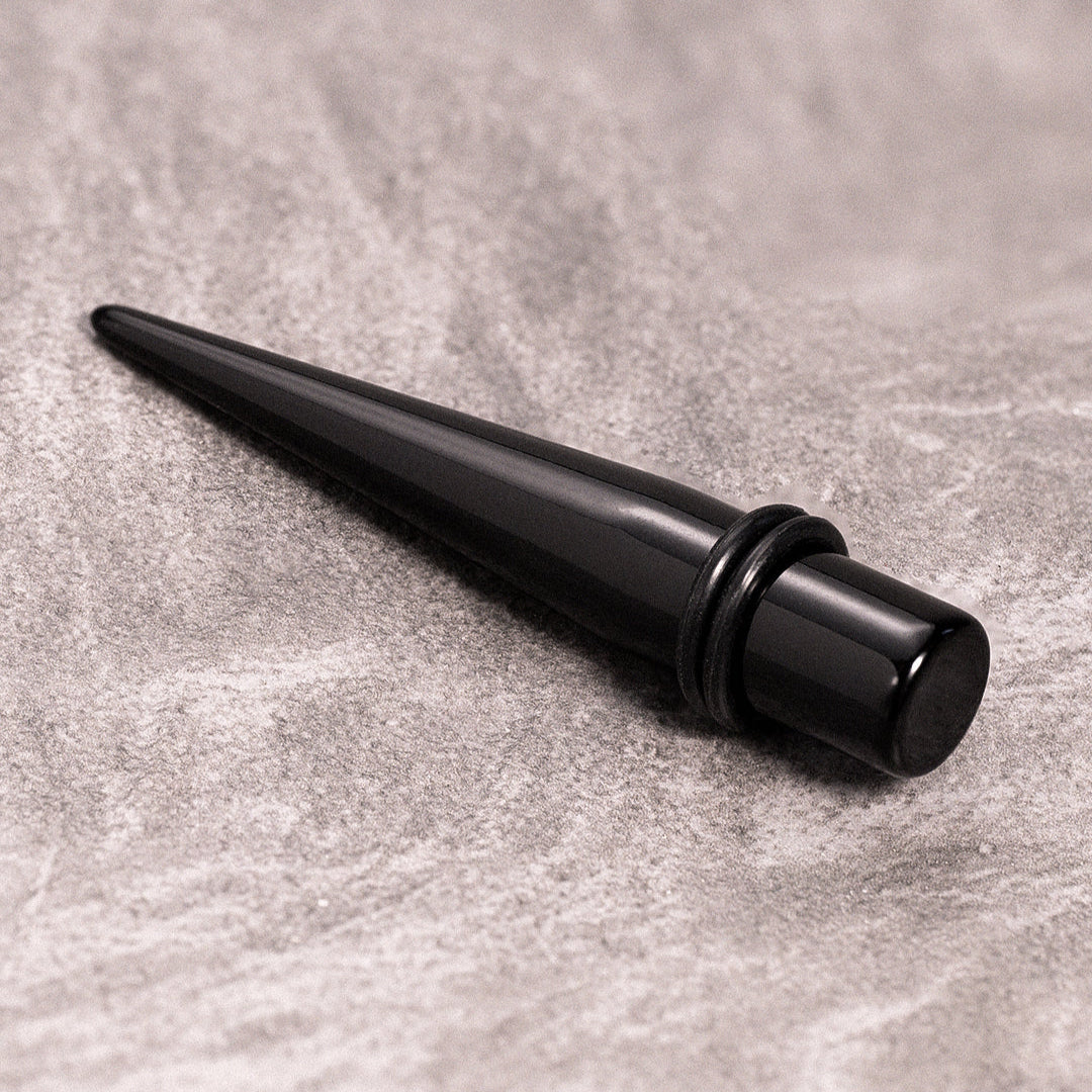 Black Ear Stretching Taper Plug / Gauge, Single, 1.6mm to 20mm