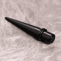 Taper Plug / Gauge d'étirement d'oreille noir, à l'unité, 1.6mm à 20mm