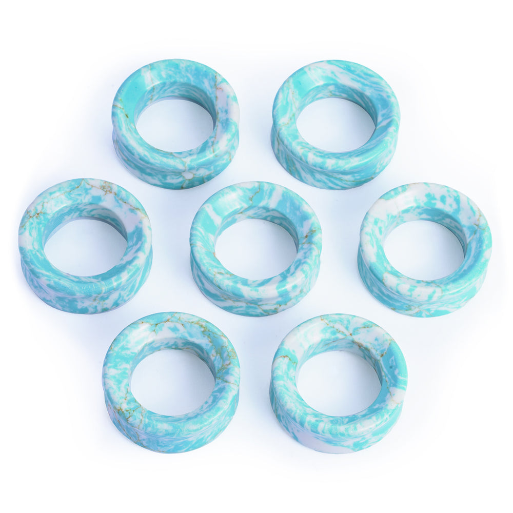 Blue & White Turquoise Tunnel / Plug / Gauge - Variation