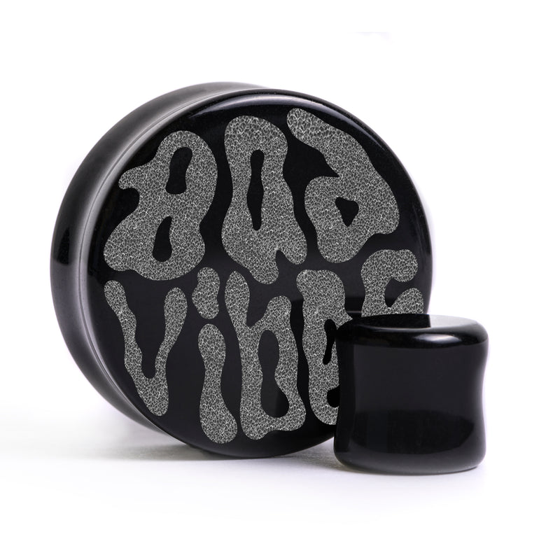 Bad Vibes Plug / Gauge - Verre noir | Double flare à face plate
