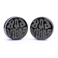 Bad Vibes Plug / Gauge - Verre noir | Double flare à face plate