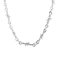 Collier fil barbelé argenté