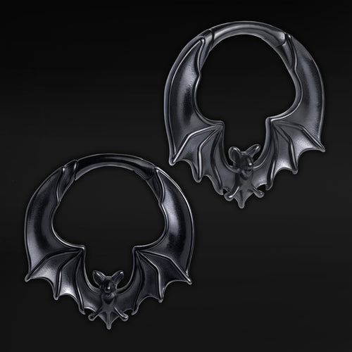 Black Bat Ear Weights (Pair)