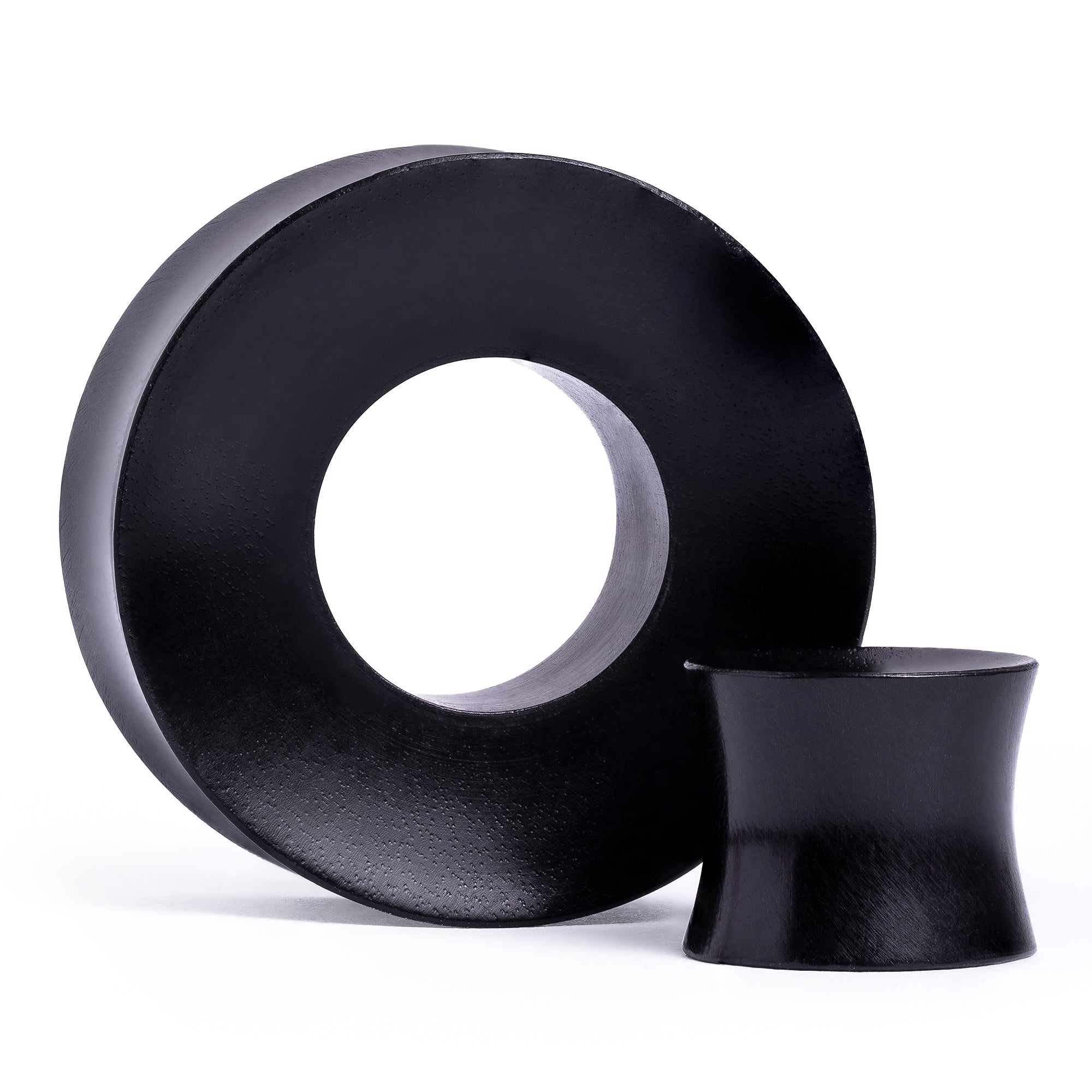 Black Ebony Concave Wood Ear Tunnel