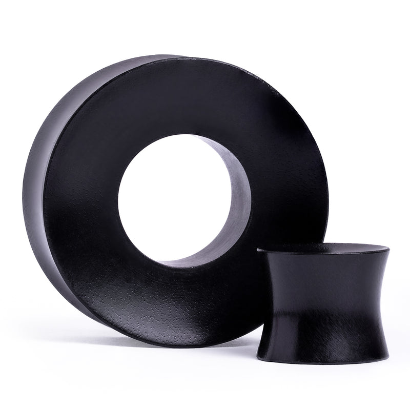 Tunnel d'oreille concave en bois d'ébène noir