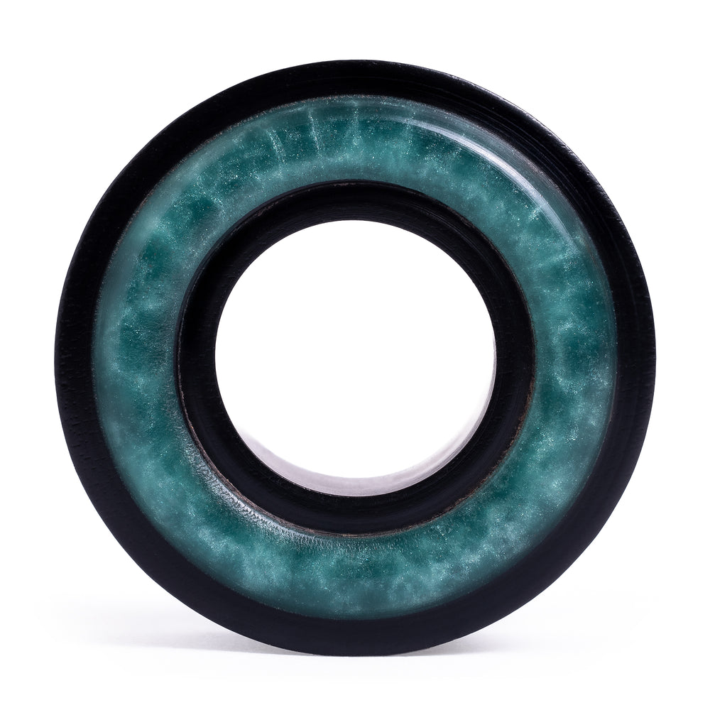 Black Ebony and Emerald Wood Tunnel - Double Flare Wooden Ear Plugs / Gauges in 8mm (0g) - 30mm (1.18")