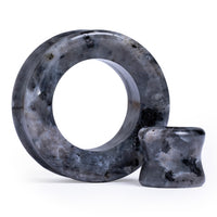 Tunnel double flare en labradorite noire / Plug / Gauge