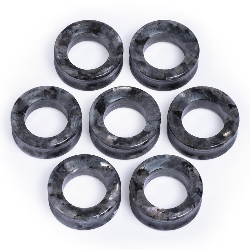 Tunnel double flare en labradorite noire / Plug / Gauge