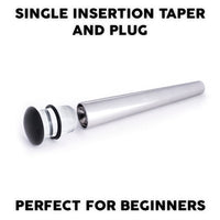 Taper d'étirement d'oreille en verre noir avec plug, 1.6mm à 16mm