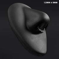 Septum clicker, noir, chaîne à pointes, titane
