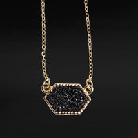 Collier druzy noir et doré
