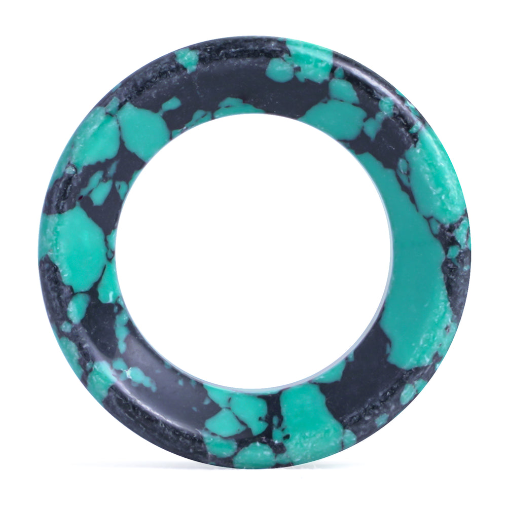 Black & Teal Turquoise Stone Tunnel - Double Flare Ear Plugs / Gauges in 6mm (2g), 20mm (13/16th), 30mm (1.18")