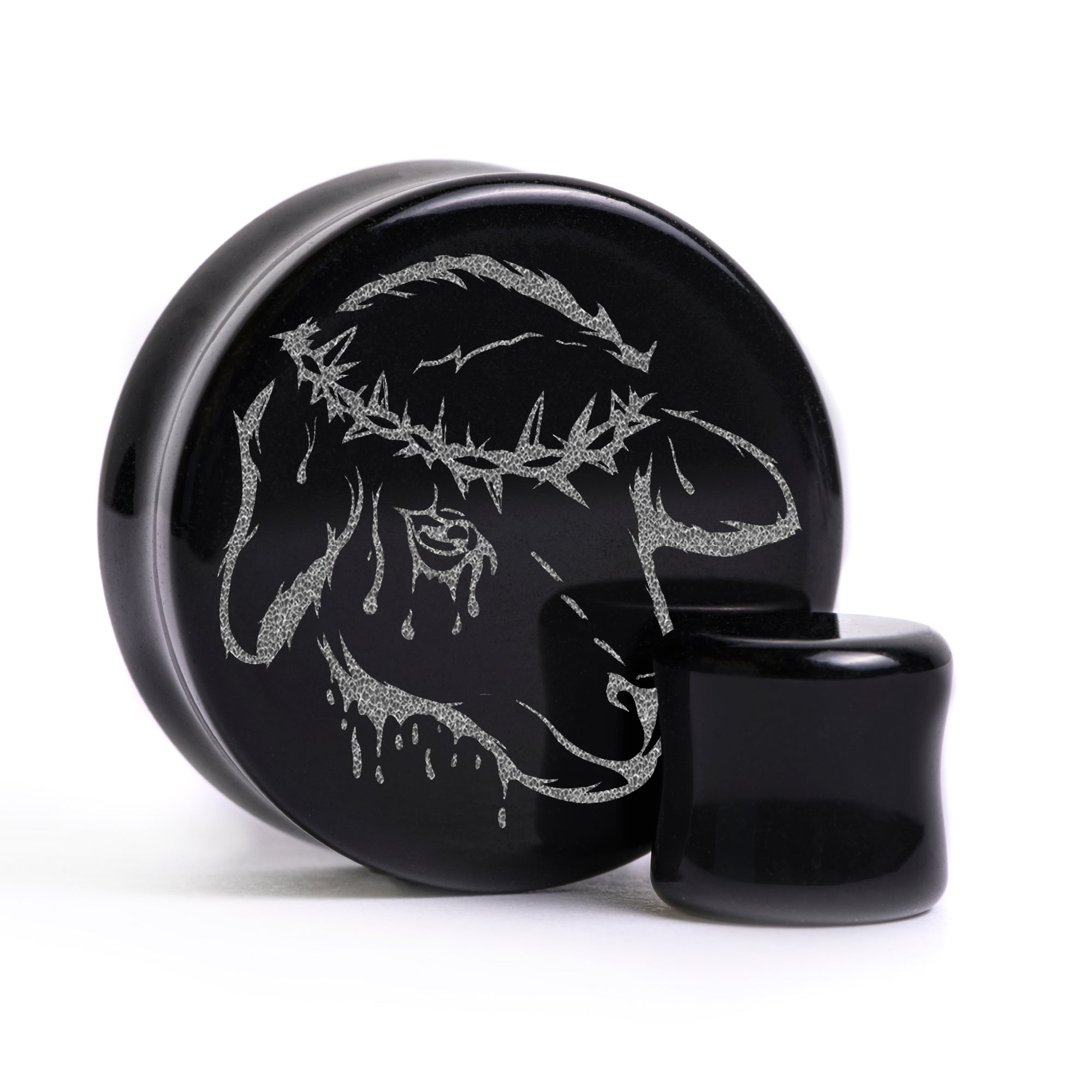 Sacrificial Lamb Plug / Gauge - Black Glass | Flat Faced Double Flare