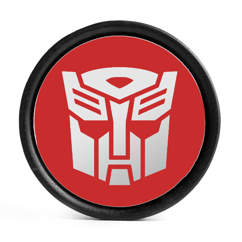 Transformers Autobots Plug / Gauge - White & Red Inlay Ebony Wood | Convex Double Flare Pair - Lasered To Order In House At Custom Plugs HQ
