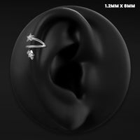 Bague hélice étoilée torsadée, argent, titane ASTM F136