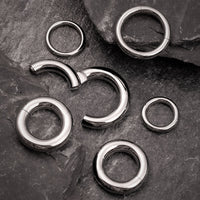 Septum clicker, argent, anneau de taureau, titane G23