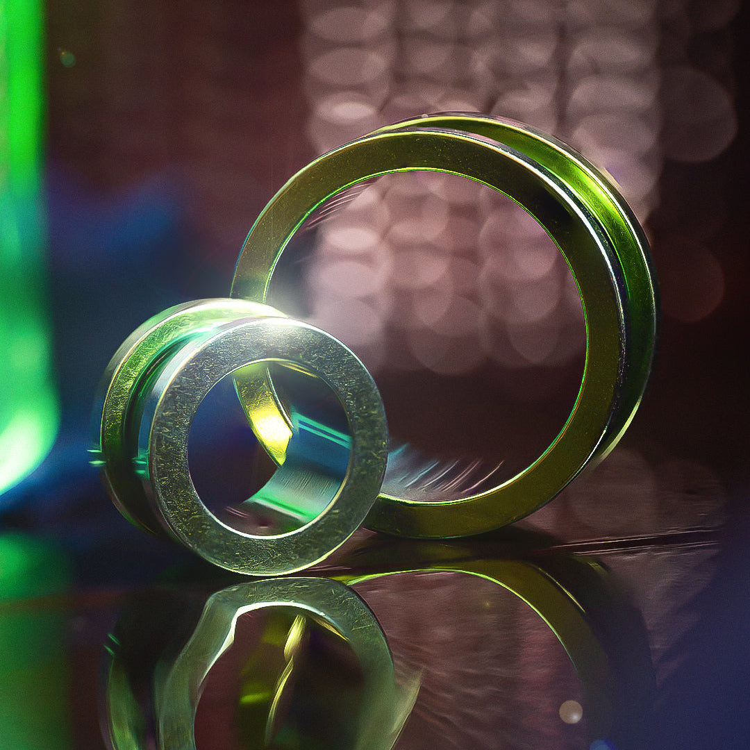Green Screwback Stainless Steel Ear Tunnel