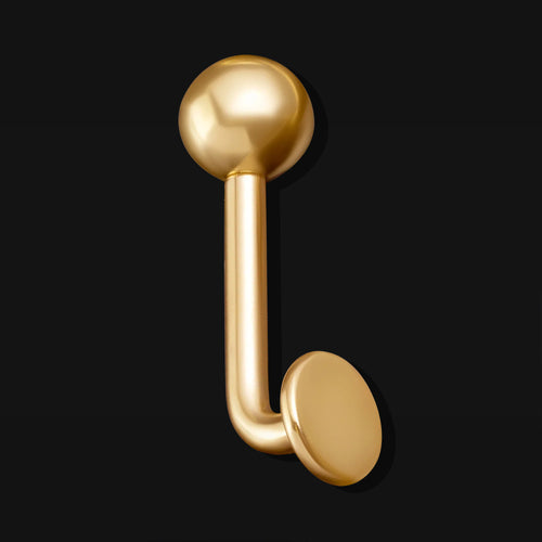 Christina Piercing Bar, Gold, Internally Threaded, Titanium, Pre-Sterilised