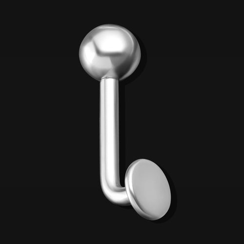 Christina Piercing Bar, Silver, Internally Threaded, Titanium, Pre-Sterilised