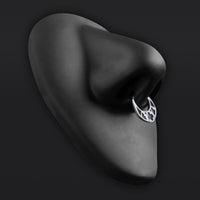 Anneau Clicker de Septum en Titane ASTM F136 Argent, Fenêtre Gothique d'Église