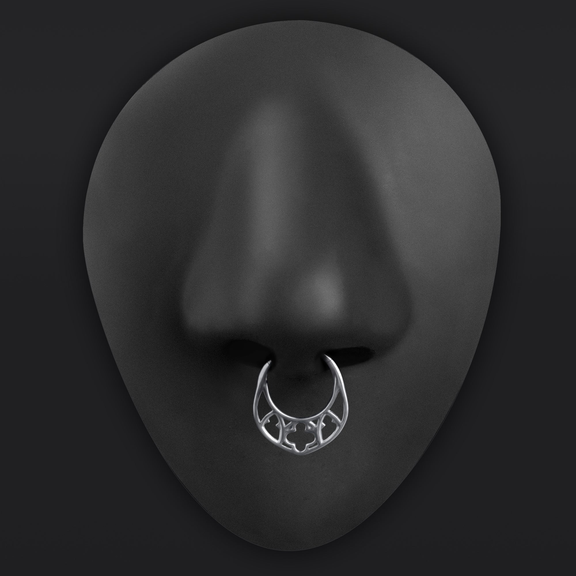 Silver Gothic Church Window ASTM F136 Titanium Septum Clicker Ring