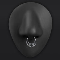 Anneau Clicker de Septum en Titane ASTM F136 Argent, Fenêtre Gothique d'Église