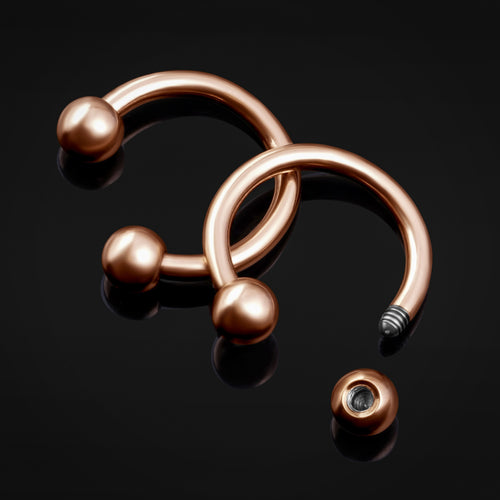 Circular Barbell - Rose Gold - Externally Threaded (Titanium)