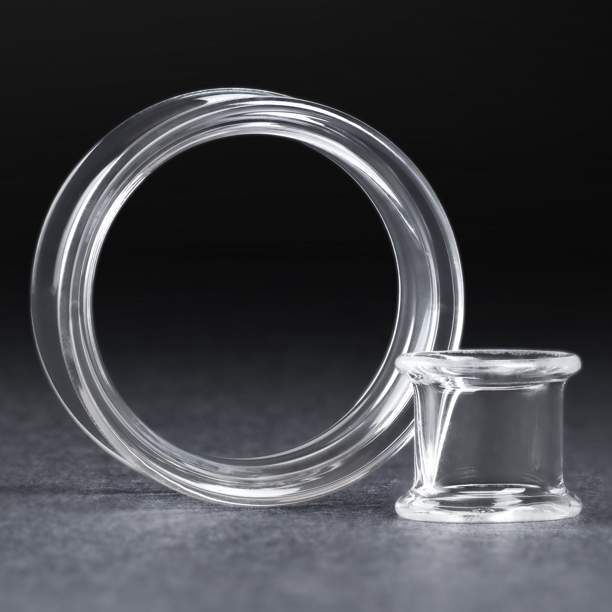 Clear Glass Double Flare Ear Tunnel