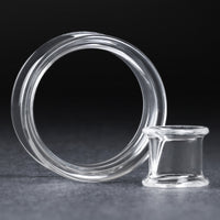 Clear Glass Double Flare Ear Tunnel