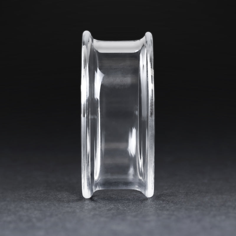 Clear Glass Double Flare Ear Tunnel