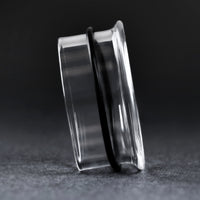 Clear Glass Tunnel Plug à simple collerette / calibre