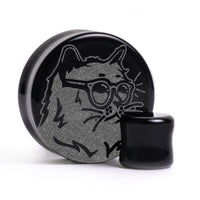 Cool Cat Plug / Calibre - Verre noir | Double évasement à face plate