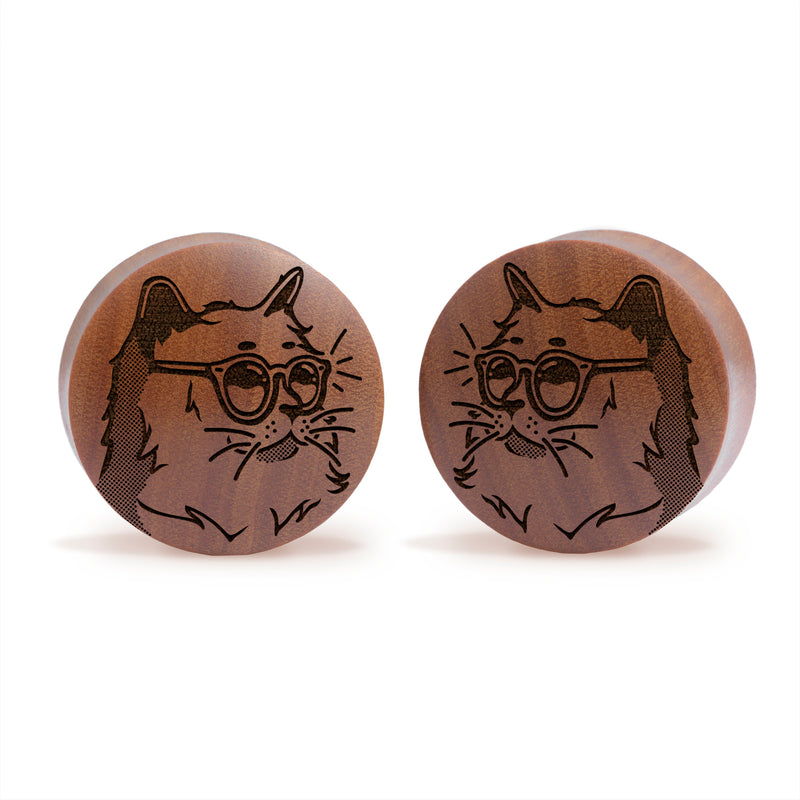 Cool Cat Plug / Gauge - Bois de saba | Flare double convexe